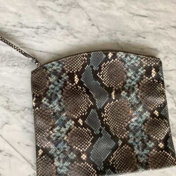 Snake print leather clutch (never used) - Picture 5 of 8